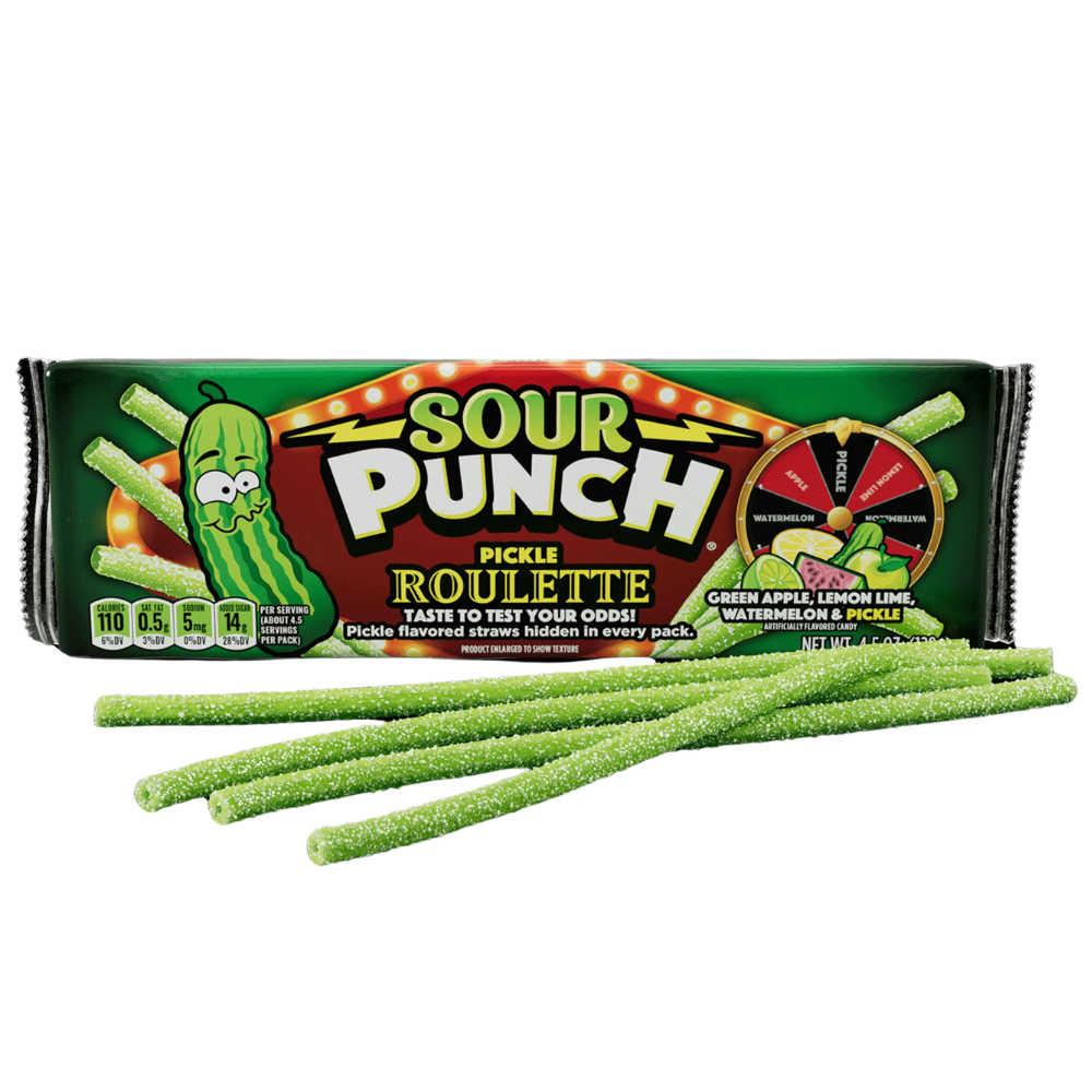 Sour Punch Bites Pickle Roulette Tray 128g - Out of Date